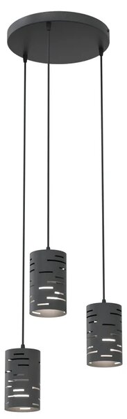 Czarna potrójna lampa wisząca nad stół - D146 G1-F12