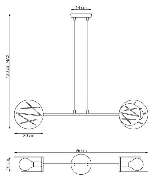 Biała metalowa lampa wisząca - D151 T9-A52