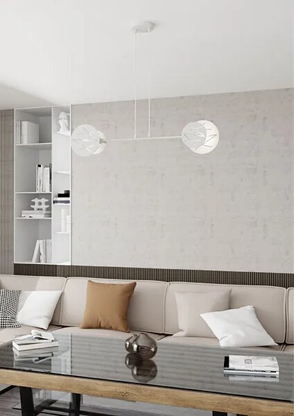 Biała metalowa lampa wisząca - D151 T9-A52