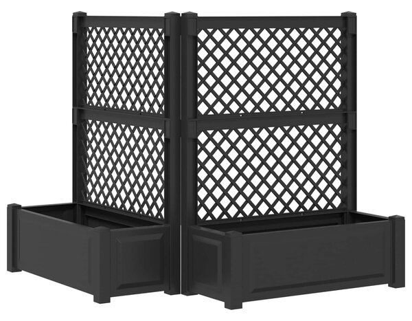 Duża doniczka z trelą 2 pcs antracytowy 143 x 143 x 133,5 cm PP