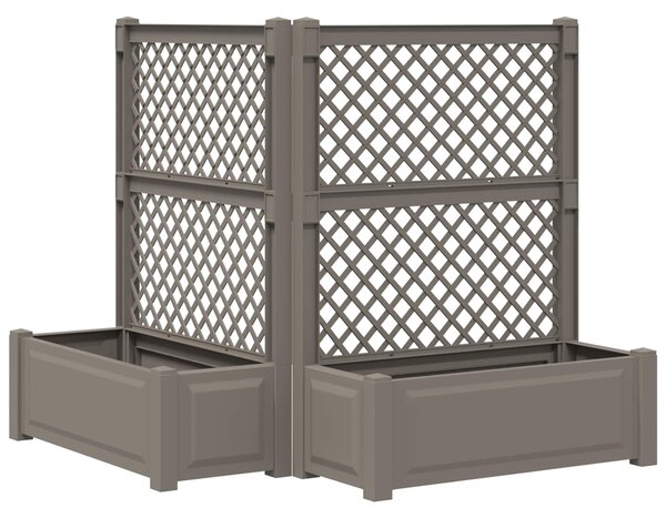 Duża doniczka z trelą 2 pcs Szary 143 x 143 x 133,5 cm PP