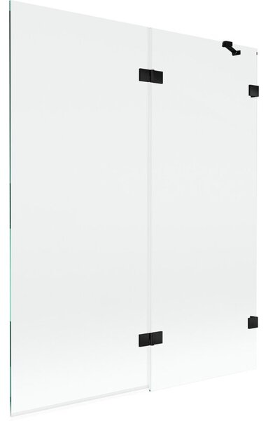 Mexen Lunar parawan nawannowy 2-skrzydłowy prawy 140 x 150 cm, transparent, czarny - 897-140-100-70-00-P