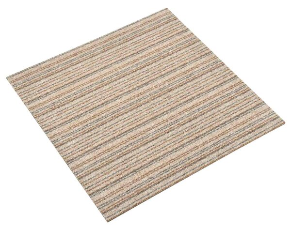Dywan 20 pcs Beżowy w paski 50 x 50 cm 100% polipropylen