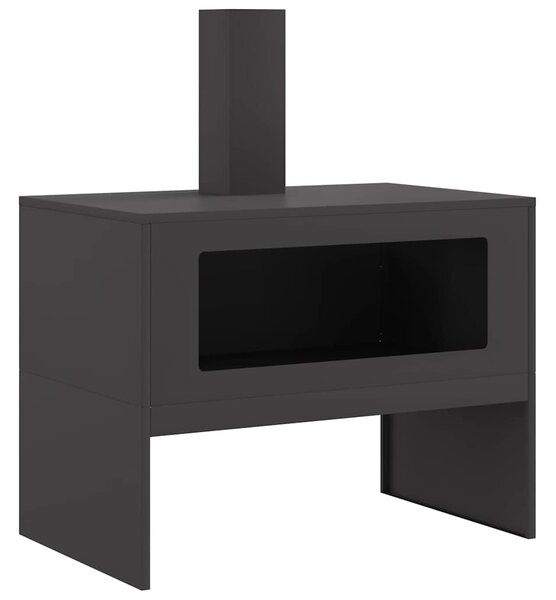 Kominek Czarny 80 x 50 x 96 cm Stal zimnogięta