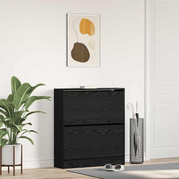 Szafka na buty 80 x 21 x 87,5 cm Drewno inżynieryjne Czarny Dąb