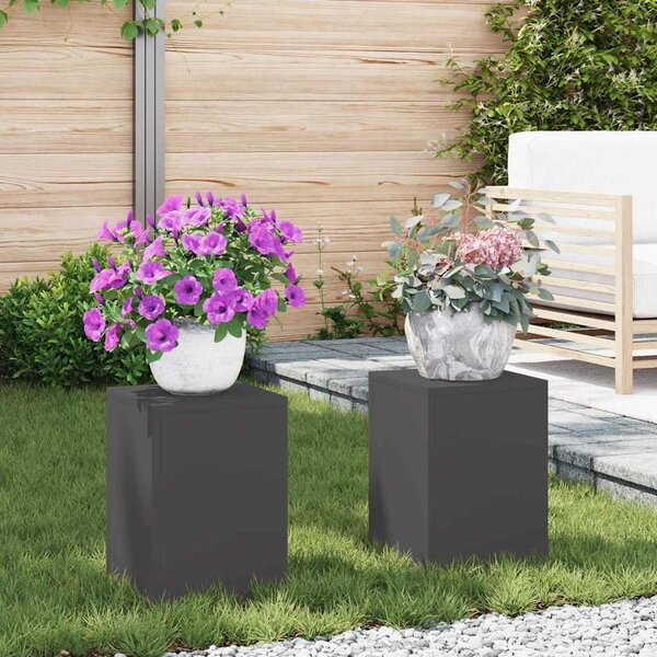Stojak na rośliny 2 pcs Czarny 24 x 24 x 35 cm Stal