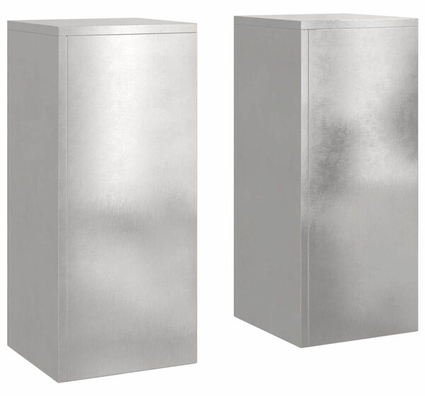 Stojak na rośliny 2 pcs Srebrny 24 x 24 x 55 cm stal nierdzewna