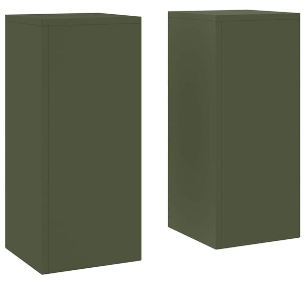 Stojak na rośliny 2 pcs oliwkowy 24 x 24 x 55 cm Stal