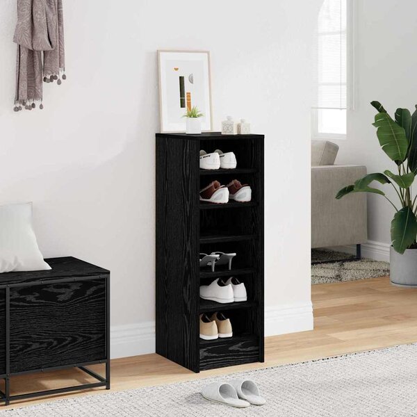 Szafka na buty 32 x 35 x 90 cm Drewno inżynieryjne Czarny Dąb