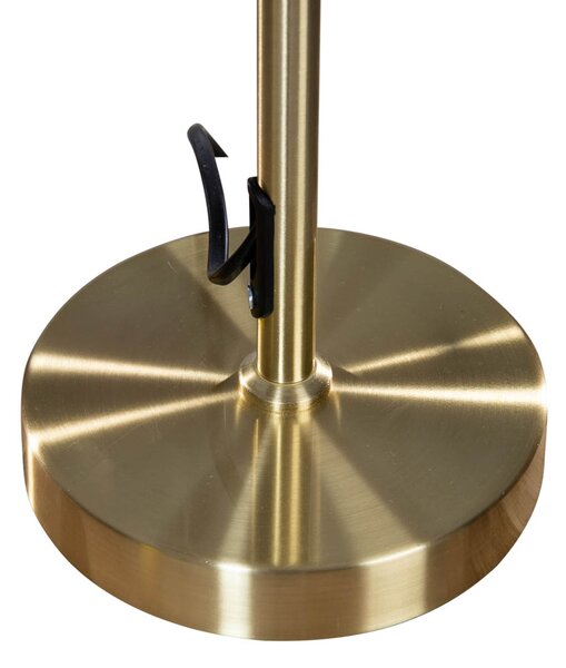 Lampa stołowa złota z owalnym aksamitnym abażurem zielonym 35 cm - Parte