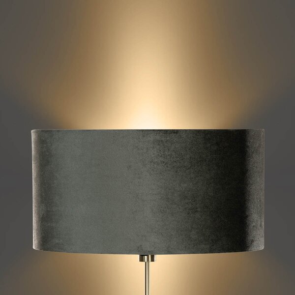 Lampa podłogowa złota z owalnym aksamitnym abażurem zielonym 50cm - Parte