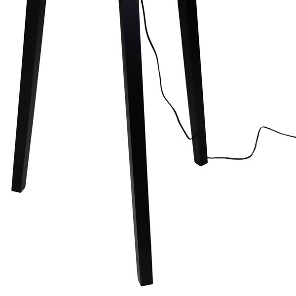 Lampa podłogowa Puros - czarna z abażurem z weluru taupe 50cm