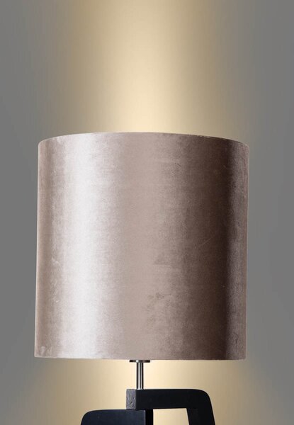 Lampa podłogowa Puros - czarna z abażurem z weluru taupe 50cm
