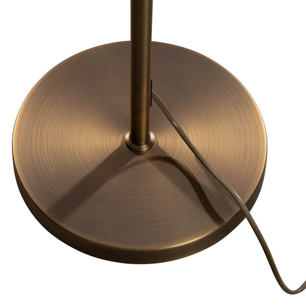 Lampa podłogowa brązowa z owalnym aksamitnym abażurem w designie liści 50cm - Parte