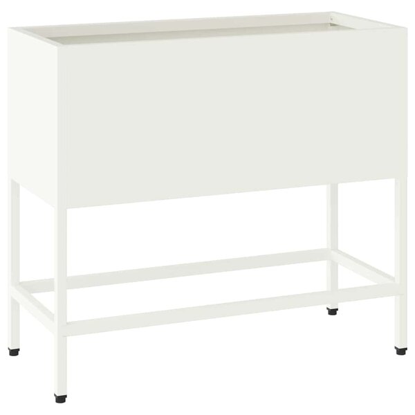 Podwyższona doniczka ogrodowa Biały 60 x 26 x 48 cm Stal