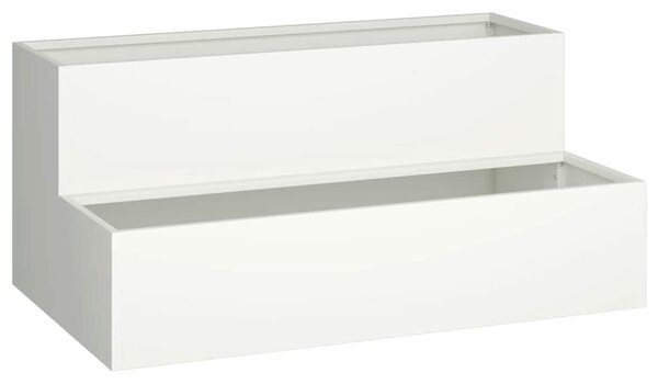 Doniczka ogrodowa Biały 100 x 60 x 45 cm Stal zimnogięta