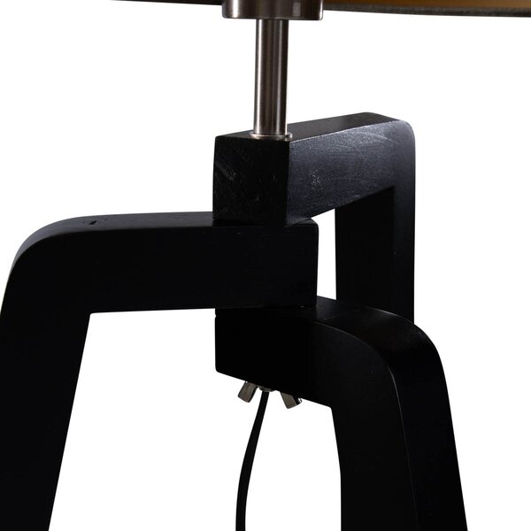 Lampa podłogowa Puros - Czarna z zielonym aksamitnym abażurem 50cm