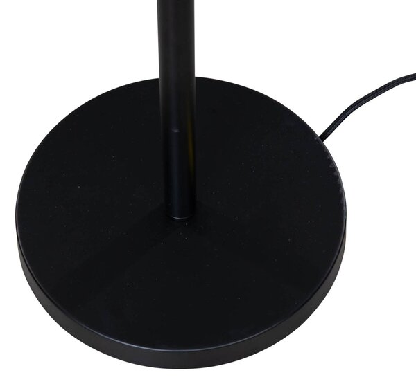 Lampa podłogowa czarna z zielonym aksamitnym abażurem 40 cm - Simplo