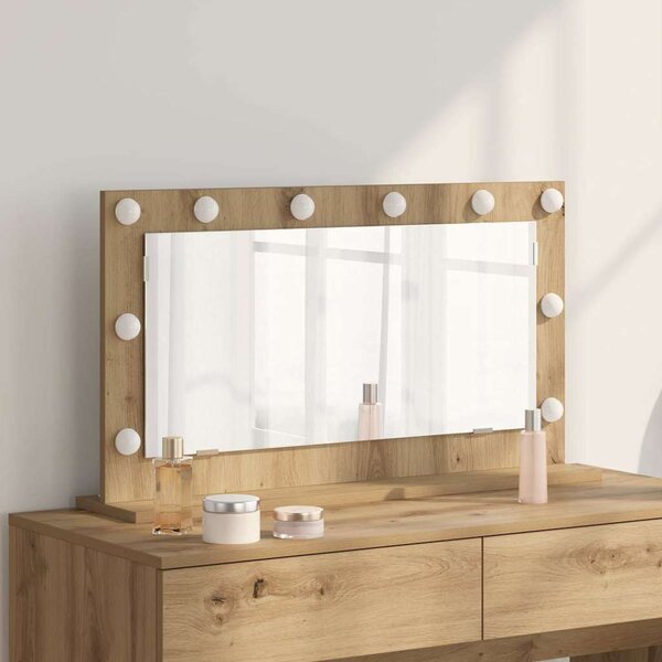 Lustro toaletowe Dąb rzemieślniczy 80 x 45 x 18 cm Prostokątny