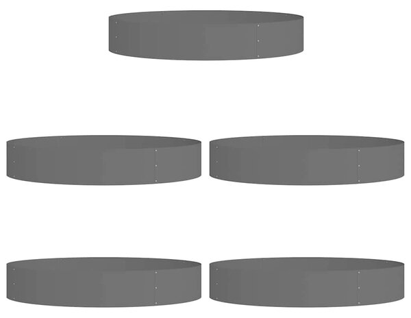 Pierścień doniczki 5 pcs Czarny 120 x 120 x 20 cm
