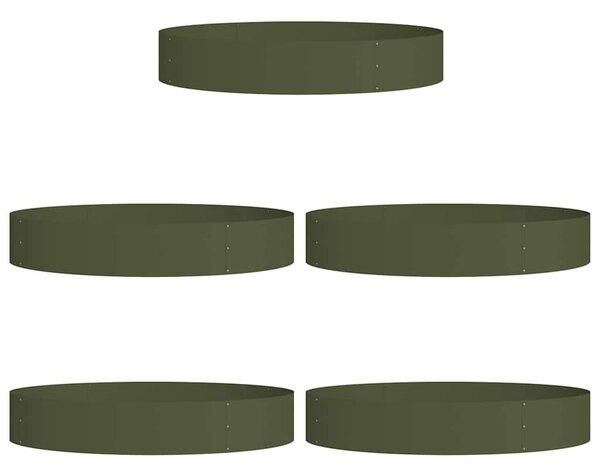 Pierścień doniczki 5 pcs Zielony oliwkowy 120 x 120 x 20 cm