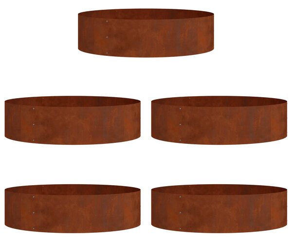 Pierścień doniczki 5 pcs Brązowy 80 x 80 x 20 cm