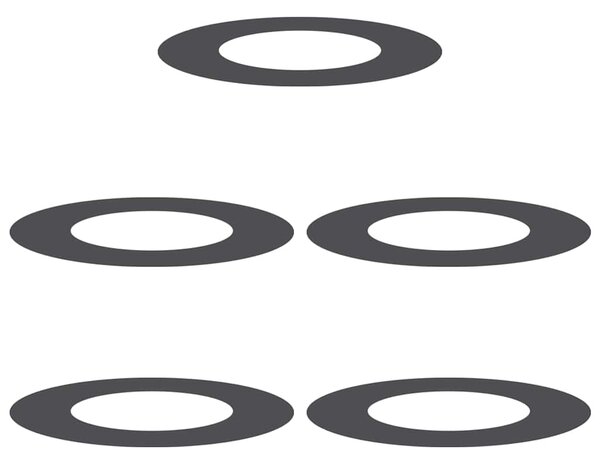 Odpowiedni dla płaskich pierścieni drzewa 5 pcs Czarny