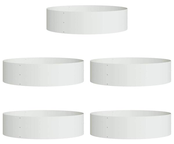 Pierścień doniczki 5 pcs Biały 80 x 80 x 20 cm Stal zimnogięta