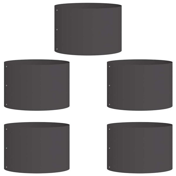 Pierścień doniczki 5 pcs Czarny 30 x 30 x 20 cm Stal zimnogięta