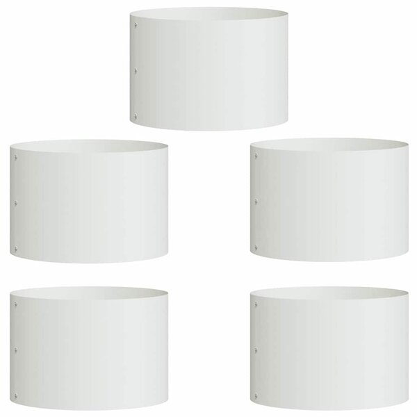 Pierścień doniczki 5 pcs Biały 30 x 30 x 20 cm Stal zimnogięta