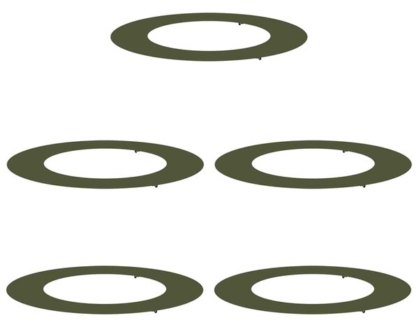 Odpowiedni dla płaskich pierścieni drzewa 5 pcs oliwkowy