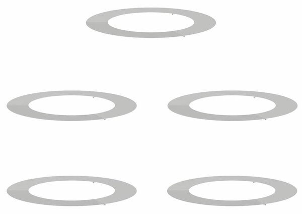 Odpowiedni dla płaskich pierścieni drzewa 5 pcs Srebrny
