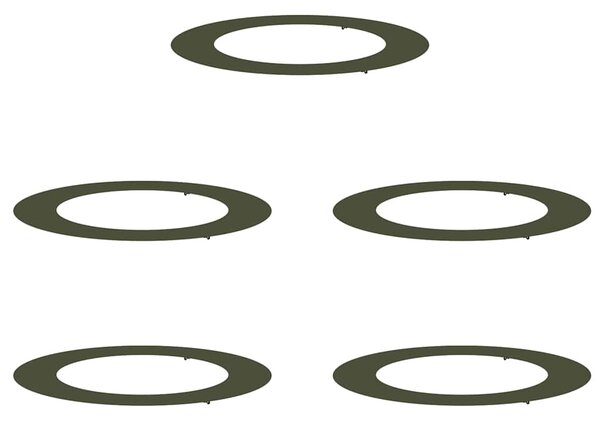 Odpowiedni dla płaskich pierścieni drzewa 5 pcs oliwkowy