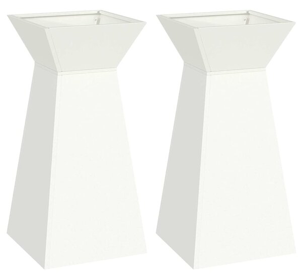 Donica słupowa 2 pcs Biały 35 x 35 x 73 cm