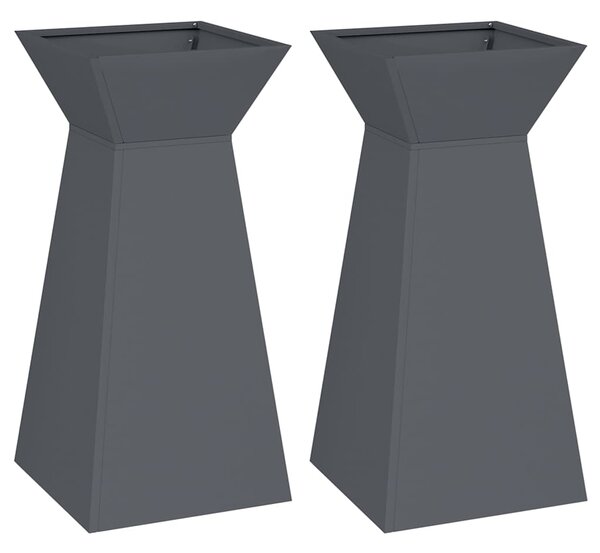 Donica słupowa 2 pcs Antracyt 35 x 35 x 73 cm