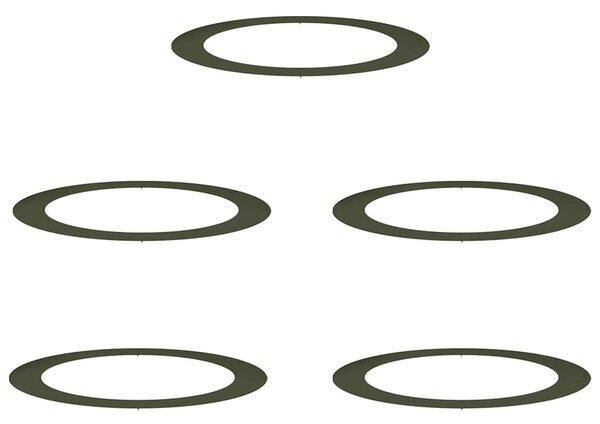 Odpowiedni dla płaskich pierścieni drzewa 5 pcs oliwkowy