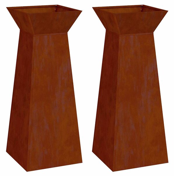 Donica słupowa 2 pcs Srebrny 40 x 40 x 100 cm