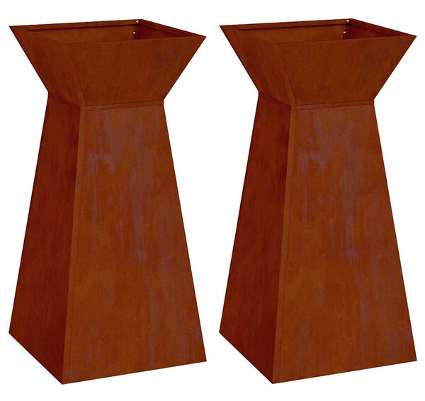 Donica słupowa 2 pcs Srebrny 35 x 35 x 73 cm