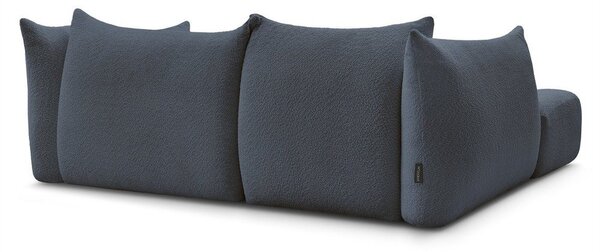 Ciemnoniebieski narożnik z materiału bouclé (lewostronny/z szezlongiem) Azra – Bobochic Paris