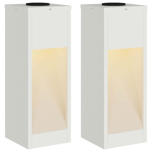 Solarna Lampa LED na Ścieżkę 2 szt. Ciepła biel 18 x 18 x 50 cm