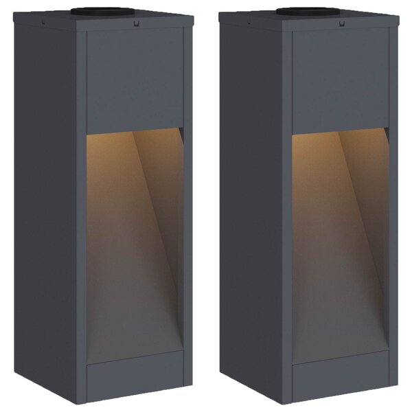 Solarna Lampa LED na Ścieżkę 2 szt. Ciepła biel 18 x 18 x 50 cm