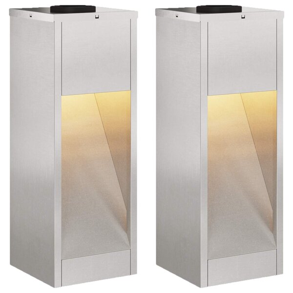 Solarna Lampa LED na Ścieżkę 2 szt. Ciepła biel 18 x 18 x 50 cm