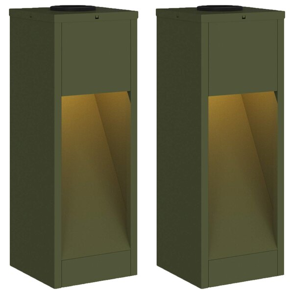 Solarna Lampa LED na Ścieżkę 2 szt. Ciepła biel 18 x 18 x 50 cm