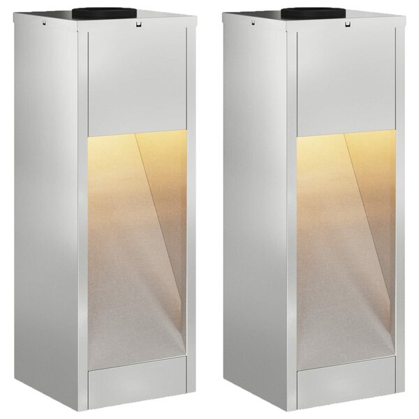 Solarna Lampa LED na Ścieżkę 2 szt. Ciepła biel 18 x 18 x 50 cm
