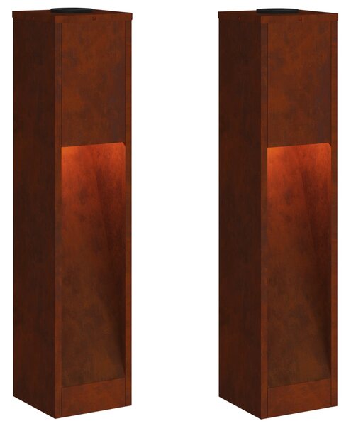 Solarna Lampa LED na Ścieżkę 2 szt. Ciepła biel 18 x 18 x 80 cm