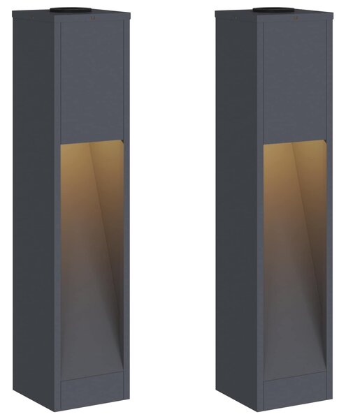 Solarna Lampa LED na Ścieżkę 2 szt. Ciepła biel 18 x 18 x 80 cm