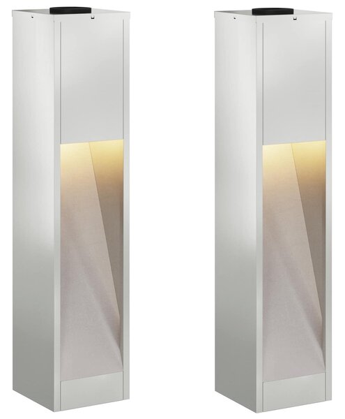 Solarna Lampa LED na Ścieżkę 2 szt. Ciepła biel 18 x 18 x 80 cm