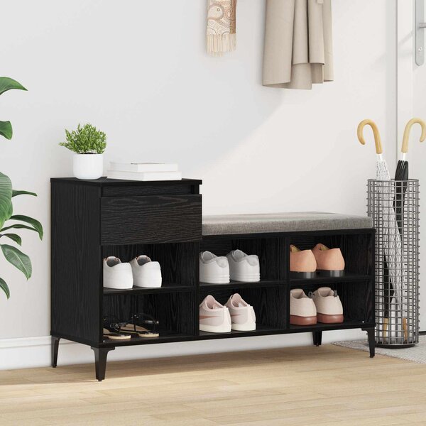 Szafka na buty 102 x 36 x 60 cm Drewno inżynieryjne Czarny dąb