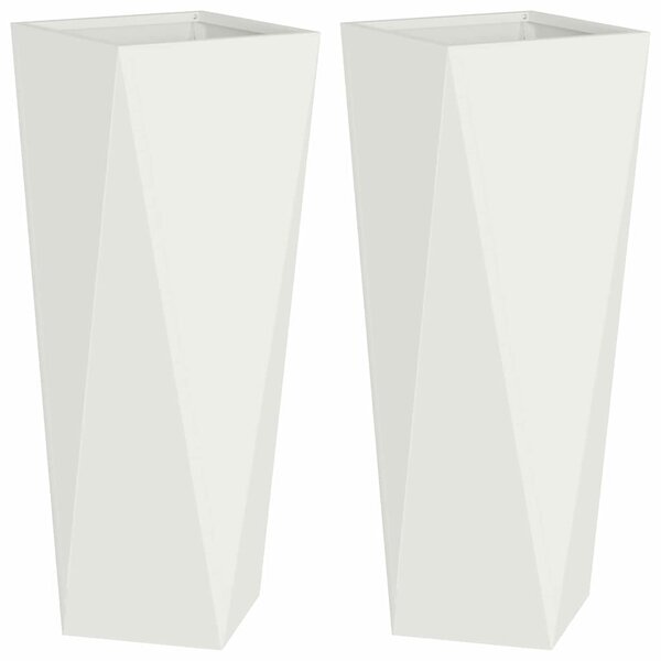 Donica 2 pcs Biały 30 x 30 x 75 cm Stal