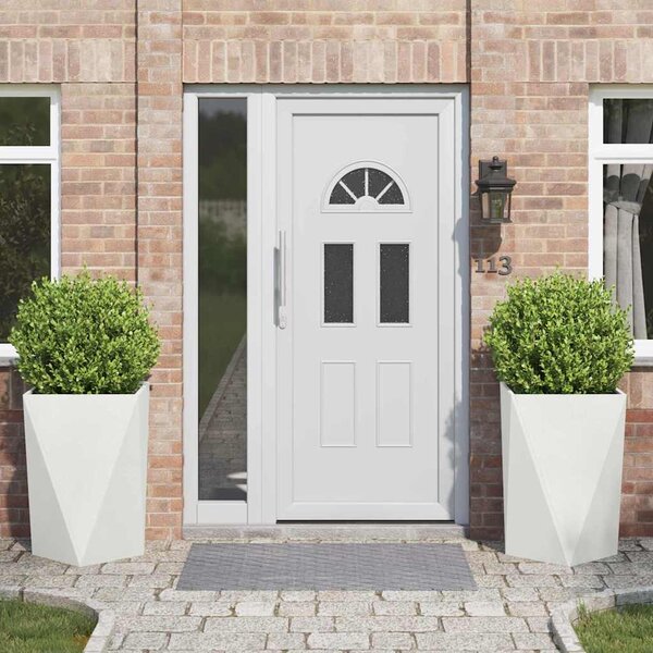 Donica 2 pcs Biały 50 x 50 x 75 cm Stal
